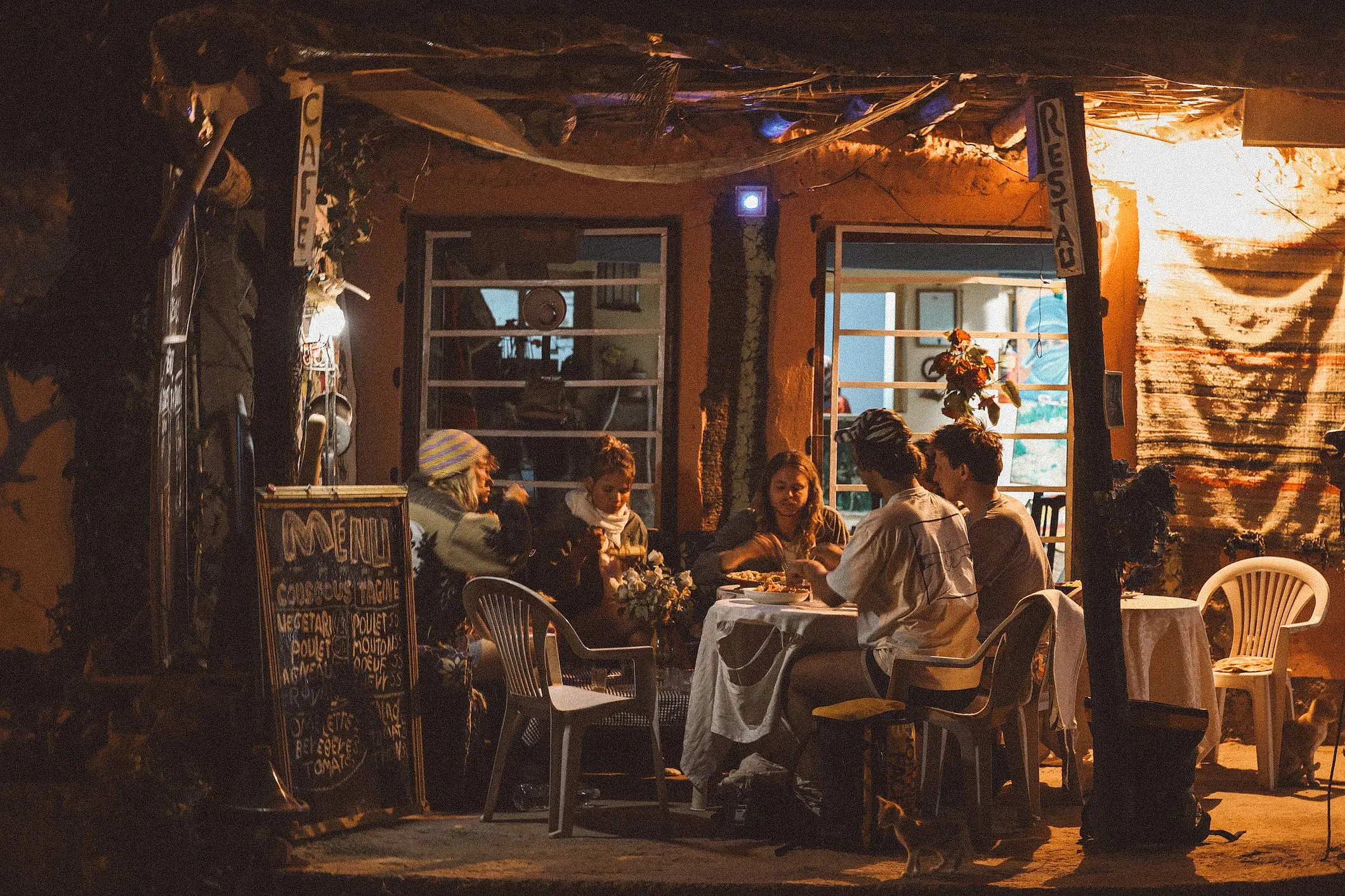 us at the restaurant