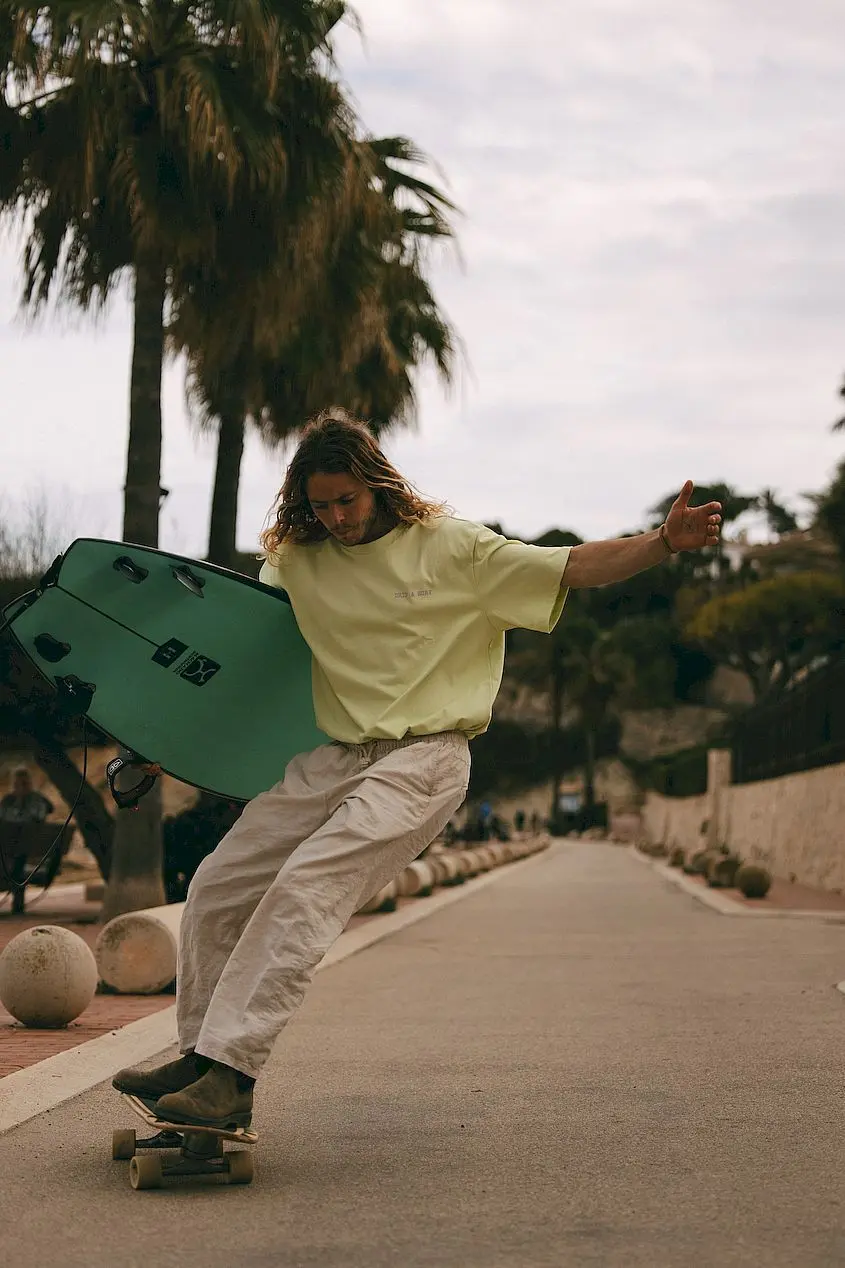 on the skateboard